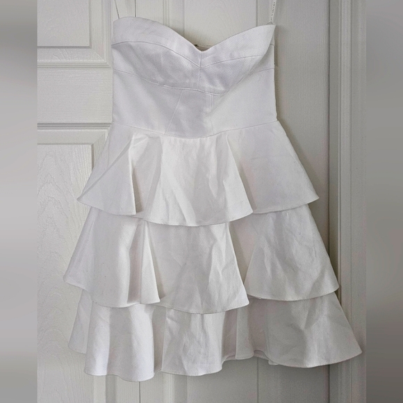 Amanda Uprichard white ruffle dress small - Picture 1 of 7